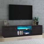 Black Gloss TV Unit with led Lights for 75Inch Tv's