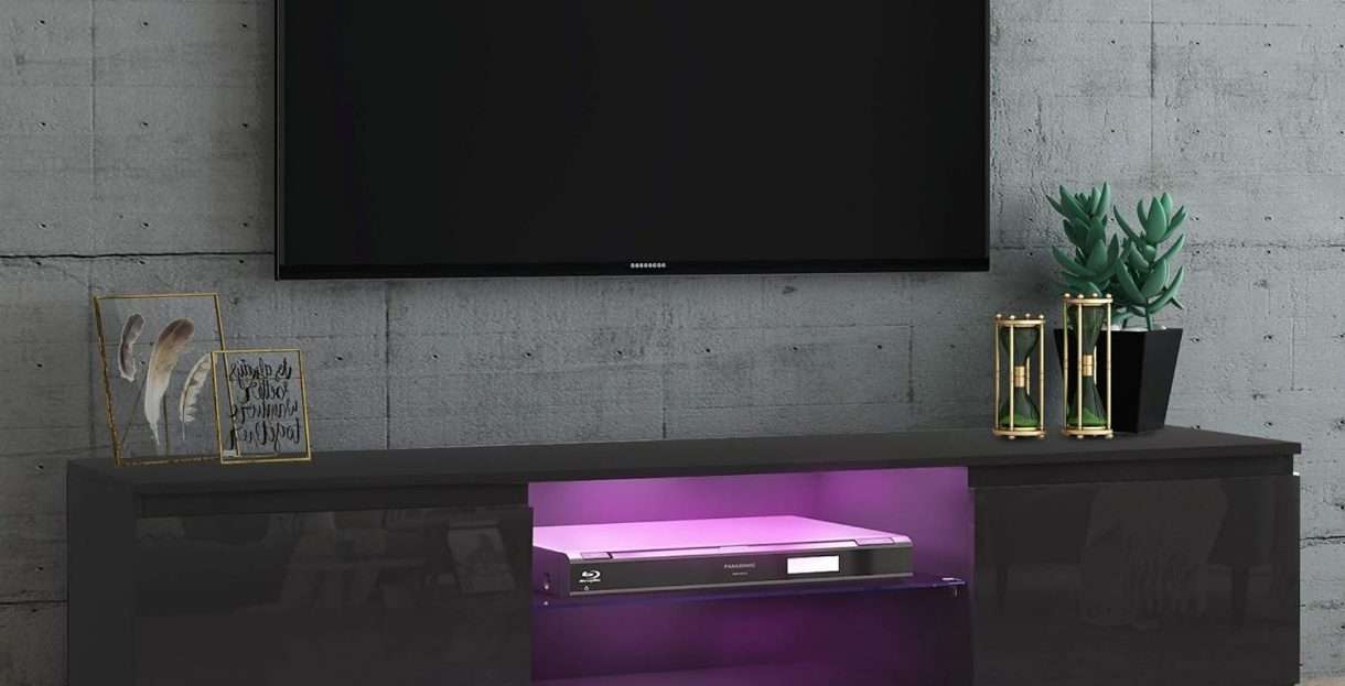 Black Gloss TV Unit with led Lights