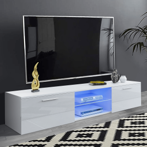 White High Gloss Tv Stand for 75 Inch