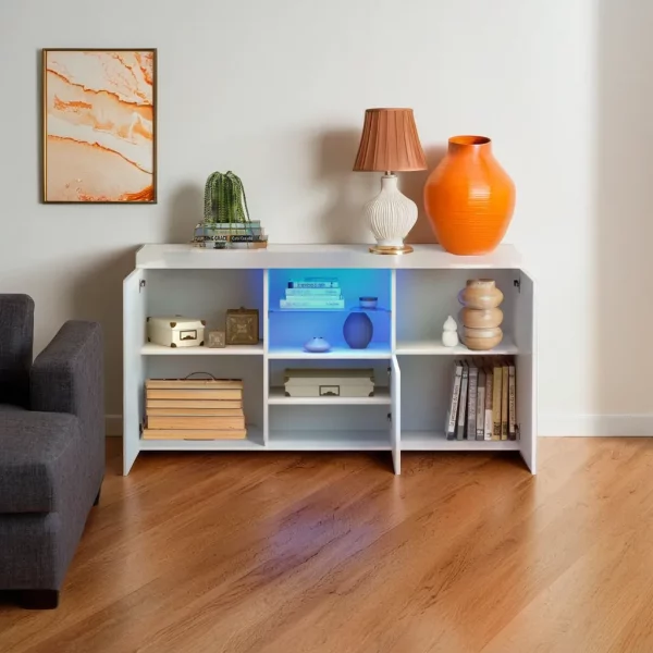 White High Gloss Sideboard / TV Stand 60 Inch TV - Image 3