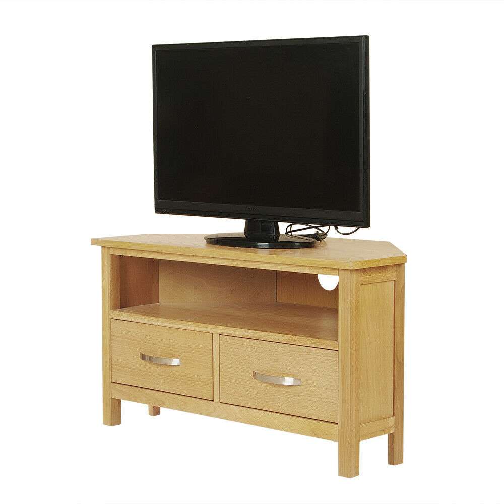 Luna Oak Corner TV Unit Oak Castle Furniture
