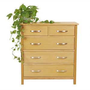 Oak 5 Draw chest of drawers