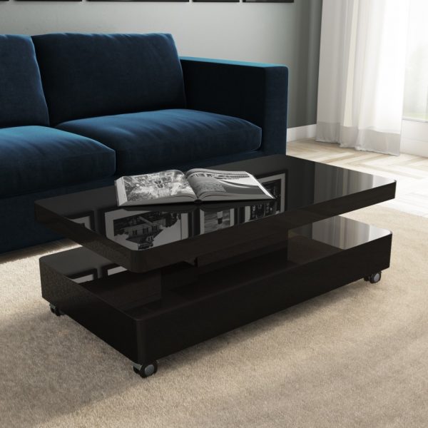 Black Gloss Coffee table with LED light