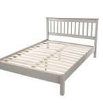 Double Bed Slatted Grey Premium Pine Furniture