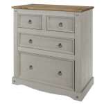Grey Chest Of Drawers 4 Drawers Premium Pine Furniture - (Assembled)
