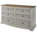 Bedroom Chest of Drawers Wide 6 Drawers Premium Pine Furniture - (Assembled)