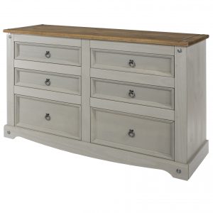 3+3 Chest of Drawers Wide Grey