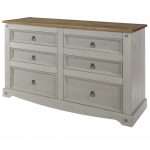 Bedroom Chest of Drawers Wide 6 Drawers Premium Pine Furniture