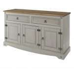 Grey Sideboard Pine 3 Doors Premium Pine Furniture