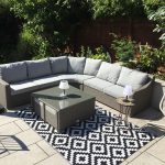 Sabine Modern Luxury Corner Sofa with Coffee Table and Four Stools