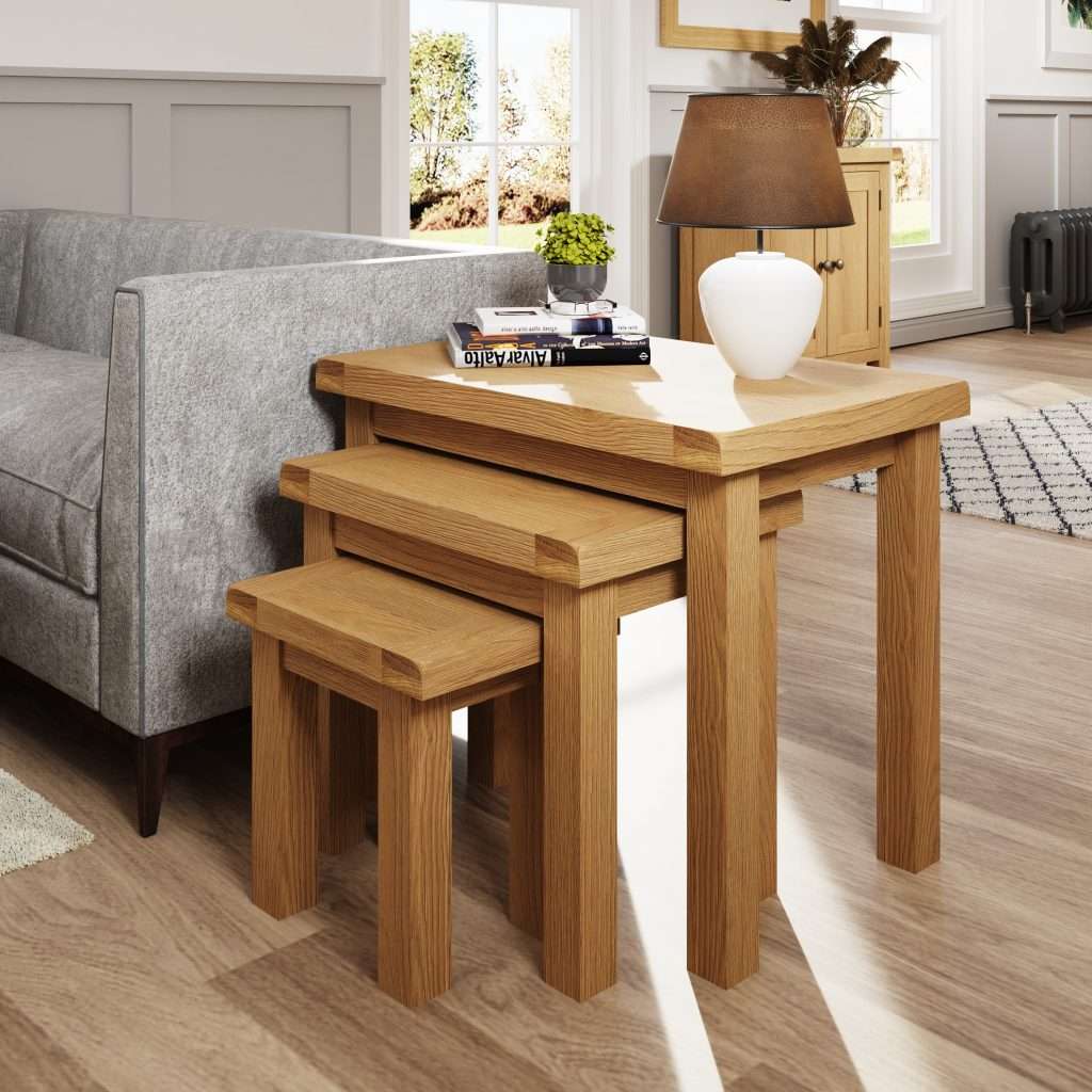 Solid Oak Nesting Tables