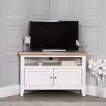 White and Oak Corner TV Unit | 100cm