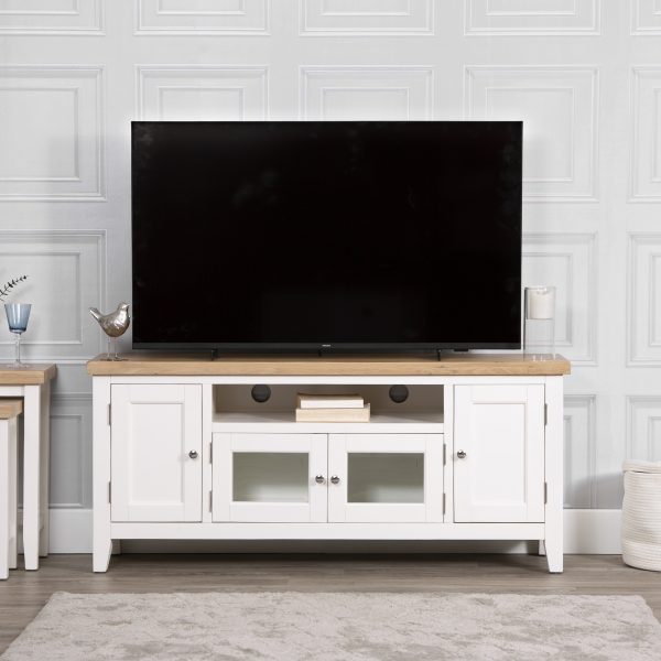 TV Stand Oak And White