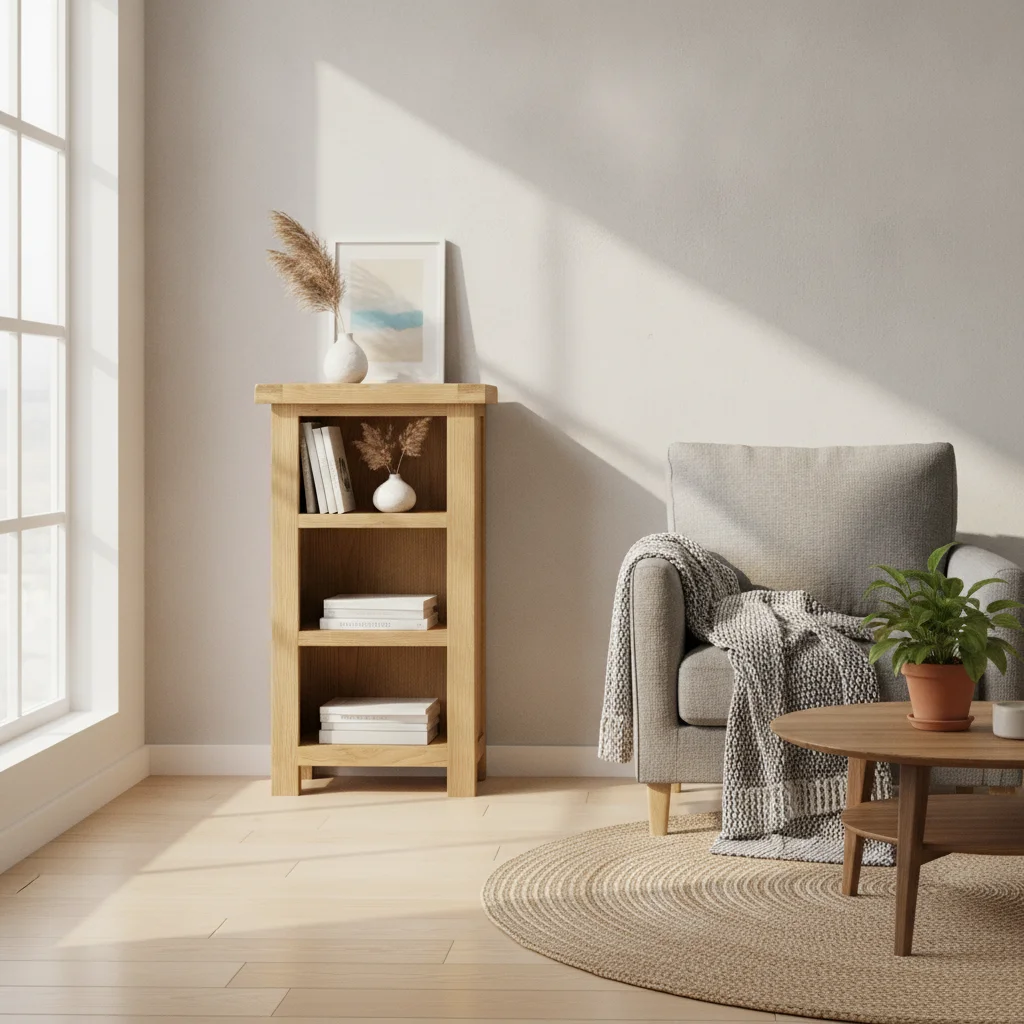 Narrow Oak Shelf Unit