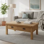 Oak Coffee Table with Drawers