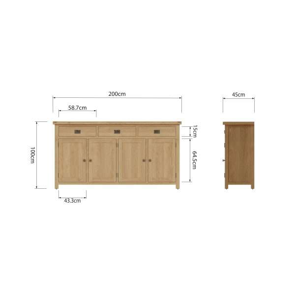 Extra Large Oak Sideboard