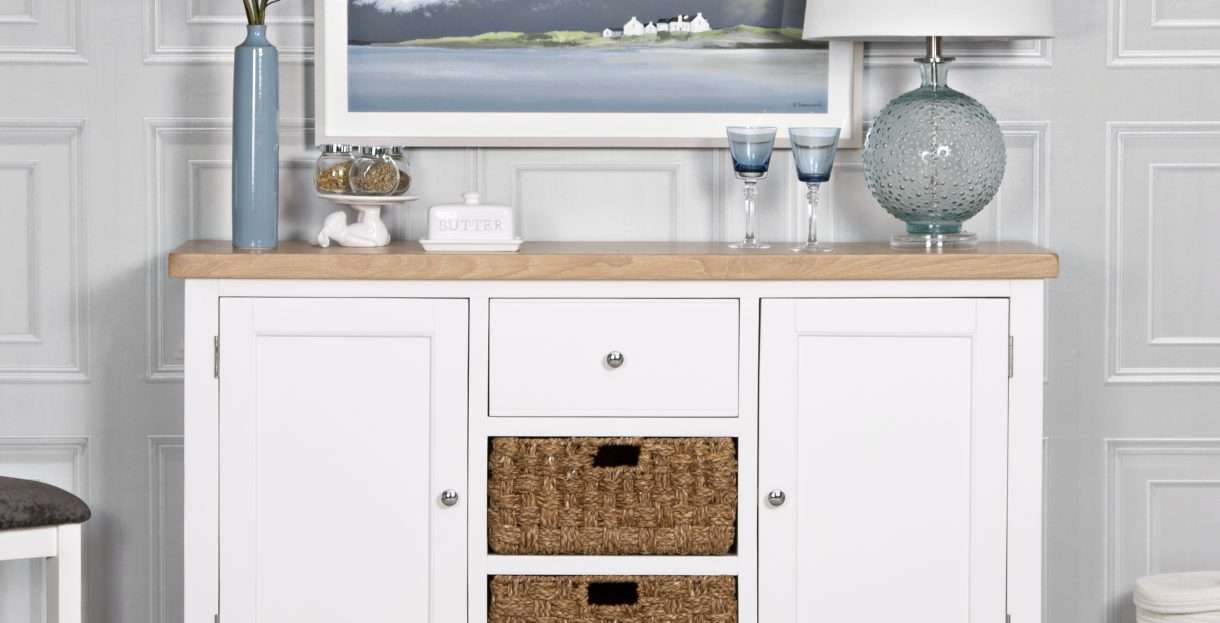 White and Oak Sideboard