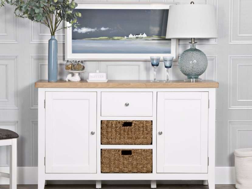 White and Oak Sideboard
