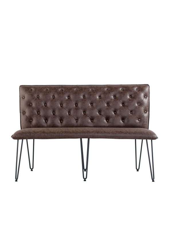 Bench 140cm Brown PU - Image 2