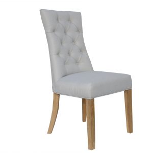 Curved Button Back Dining Chair - Natural