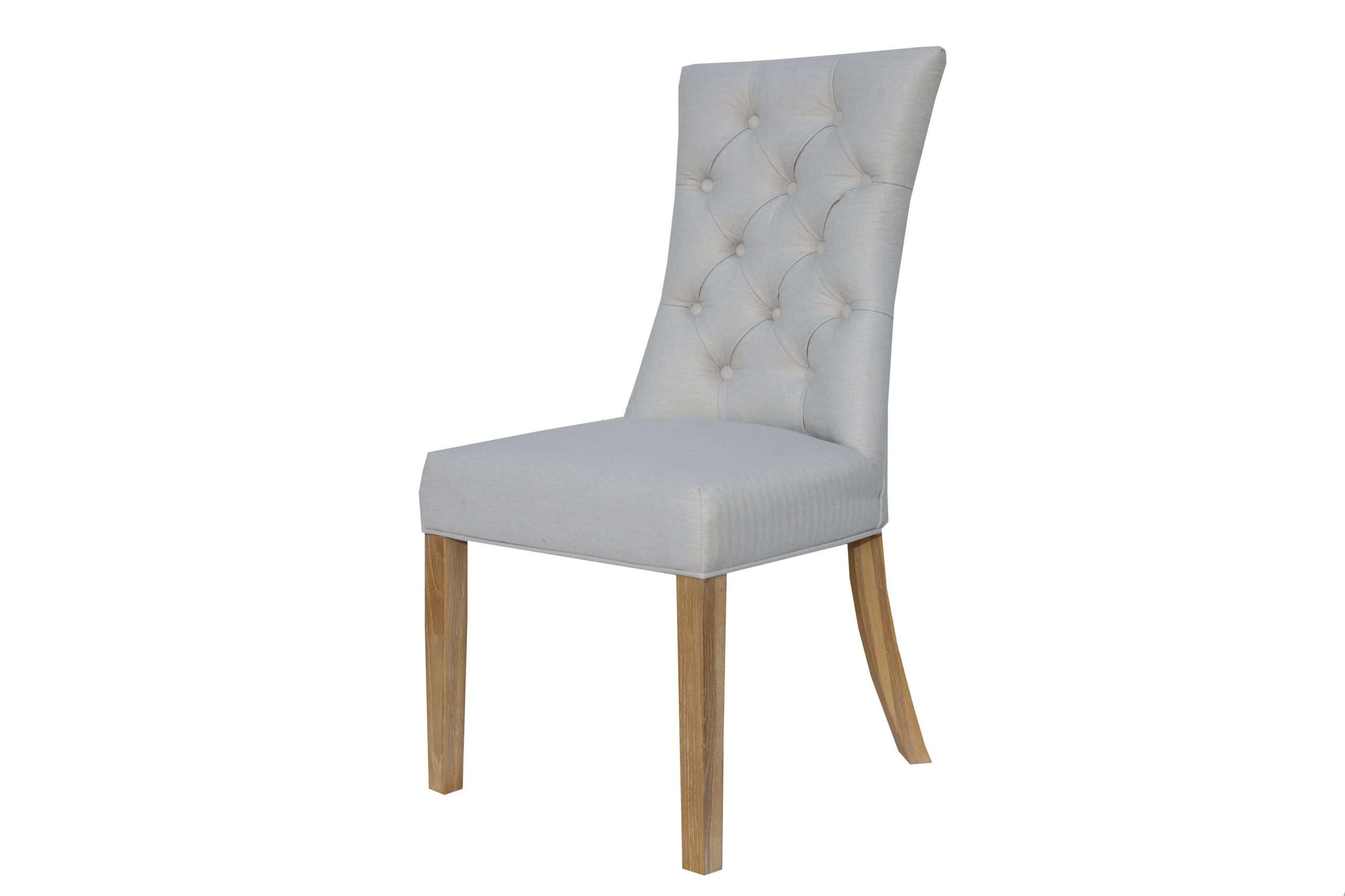 Curved Button Back Dining Chair - Natural - Image 4