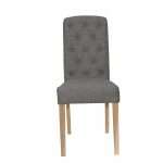 Button Back Upholstered Chair - Dark Grey