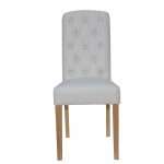 Button Back Upholstered Chair - Natural