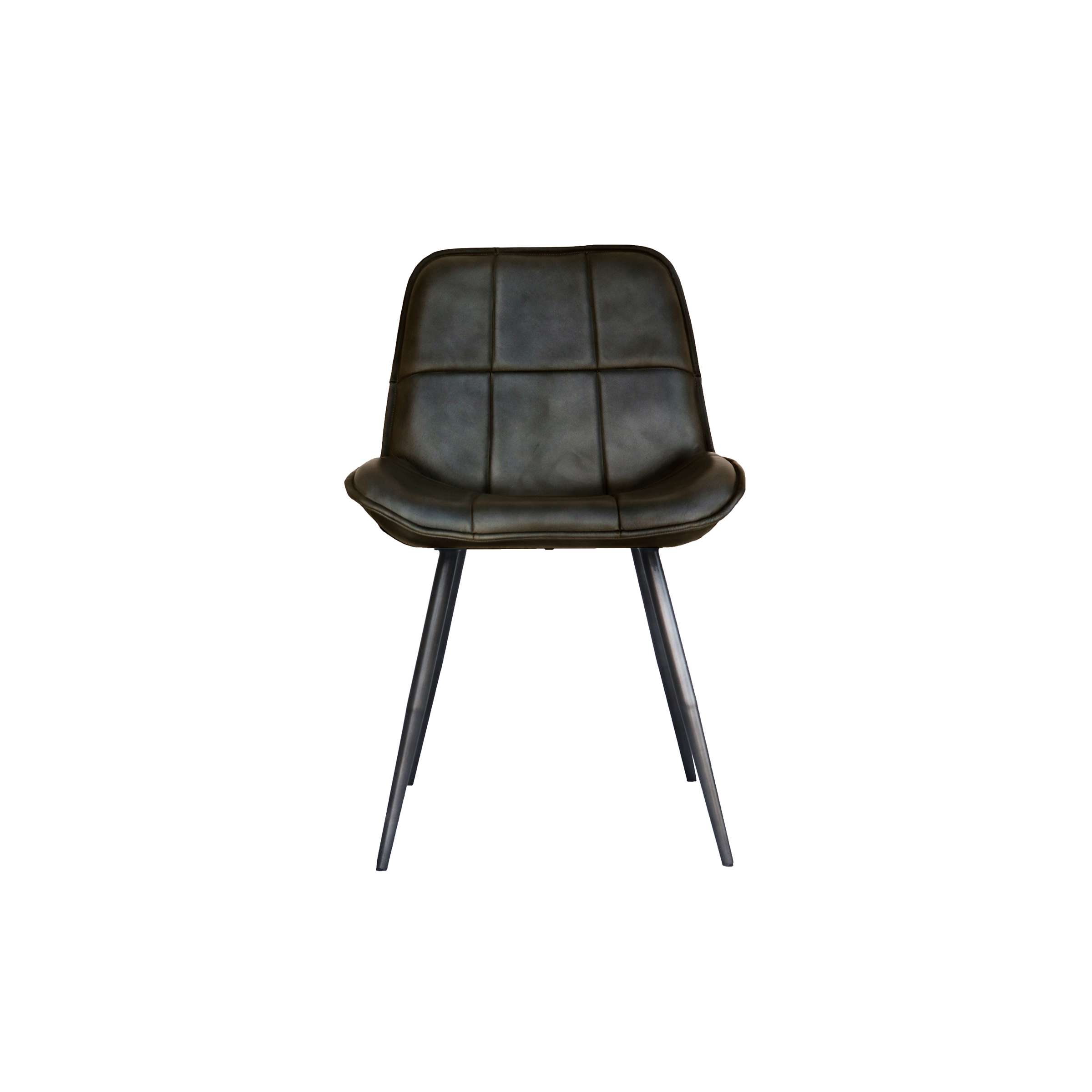 Leather & Iron Chair - Dark Grey - Image 2