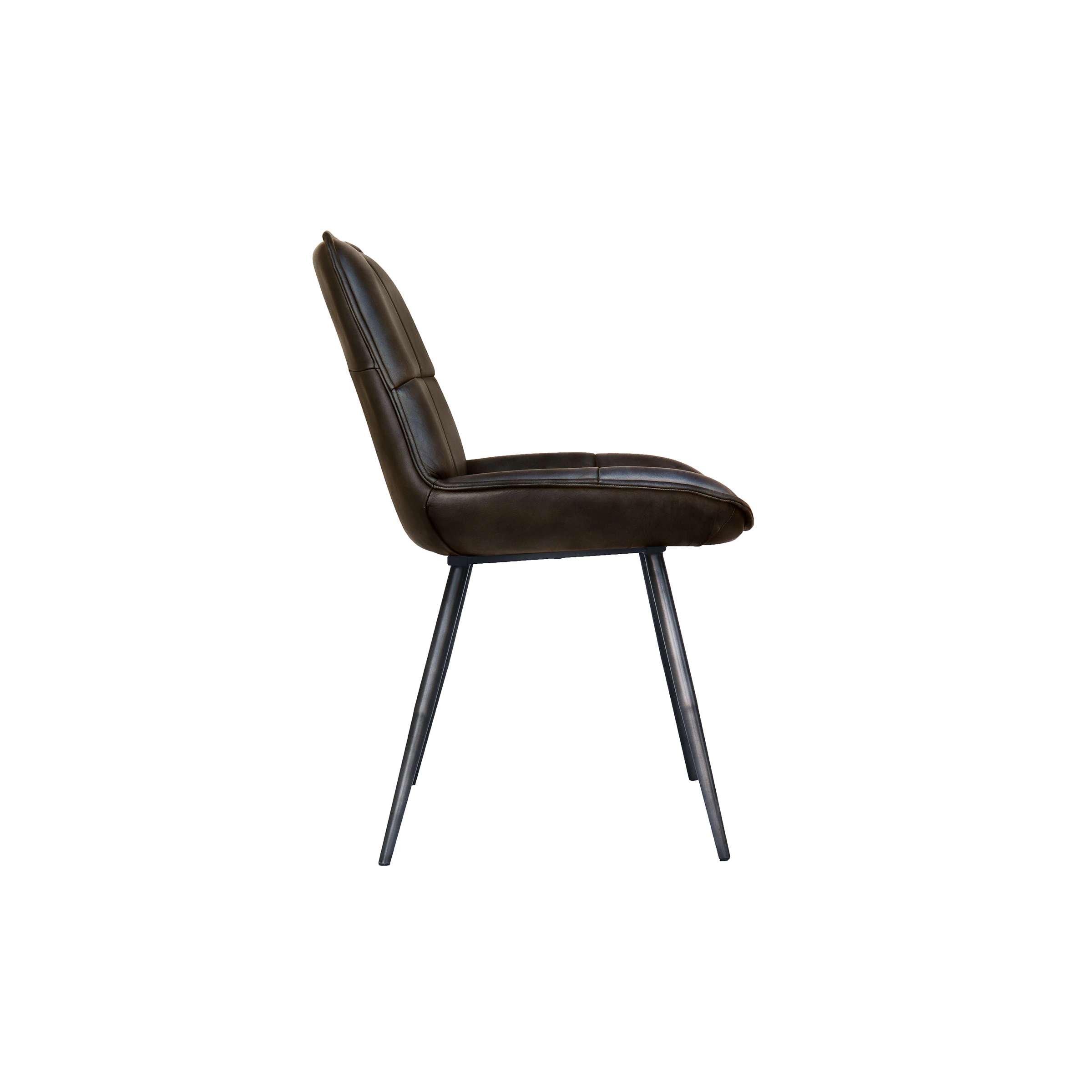 Leather & Iron Chair - Dark Grey - Image 3