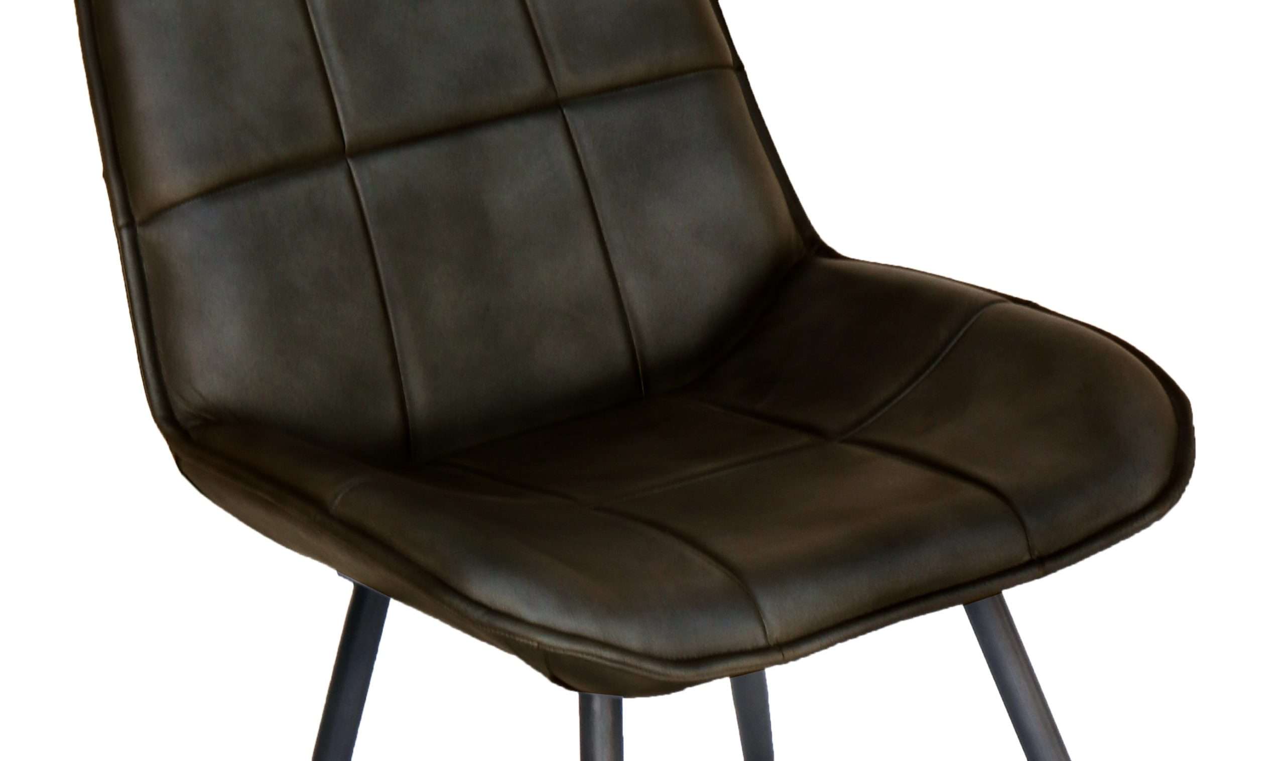 Leather & Iron Chair - Dark Grey - Image 4