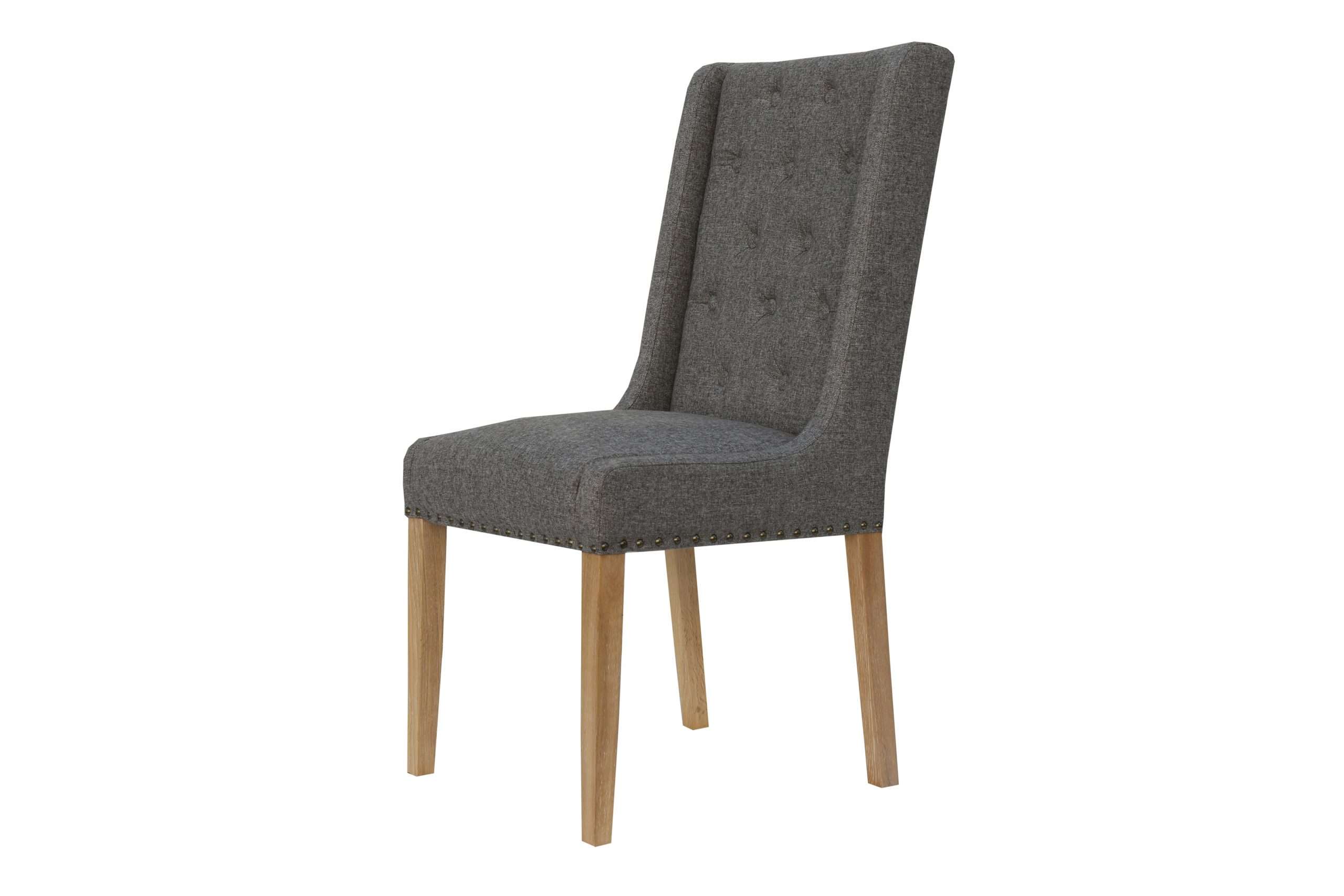 Button and Studded Dining Chair - Dark Grey - Image 3