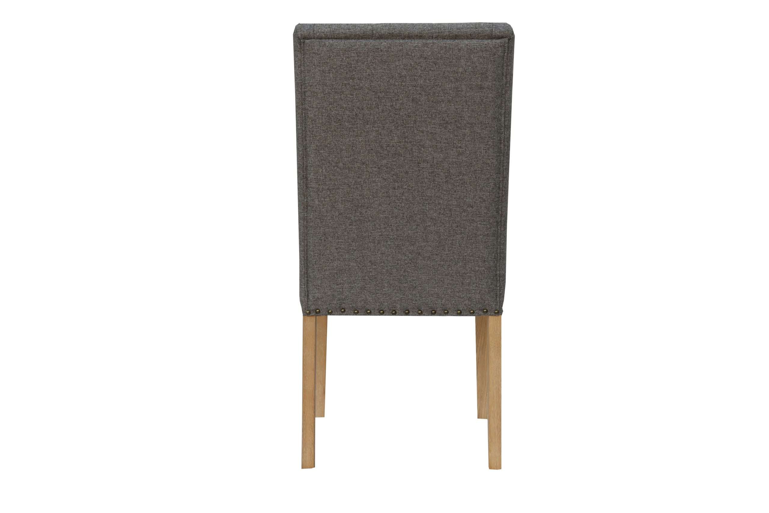 Button and Studded Dining Chair - Dark Grey - Image 4
