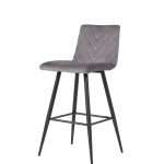 Retro Bar Stool - Dark Grey Velvet