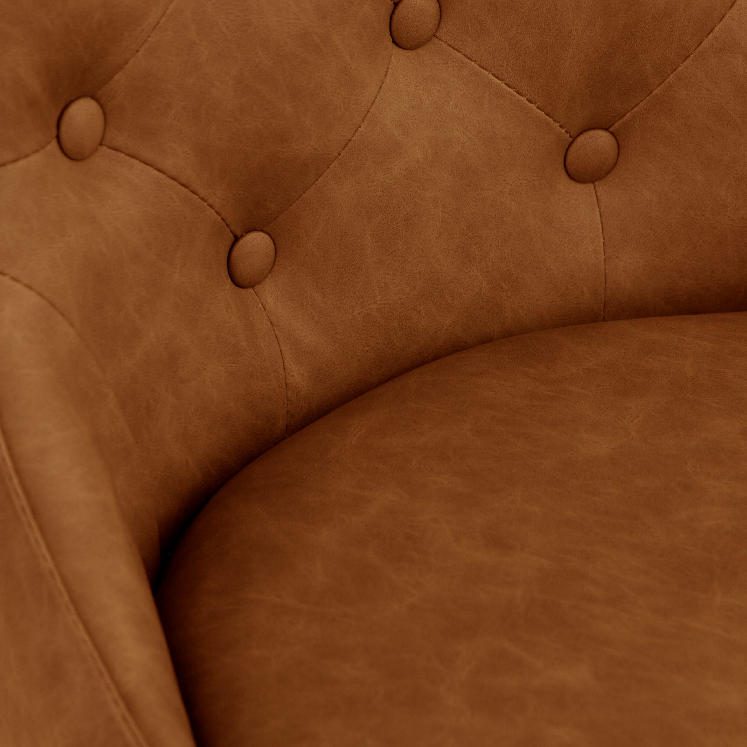 Studded Back Chair with Ornate Legs - Tan - Image 4