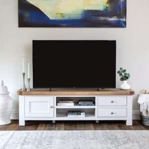 Large White Oak TV Unit