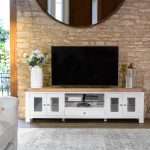 Extra Large Oak TV Unit in White