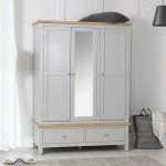Modern 3 Door Grey Wardrobe with Ample Storage Space