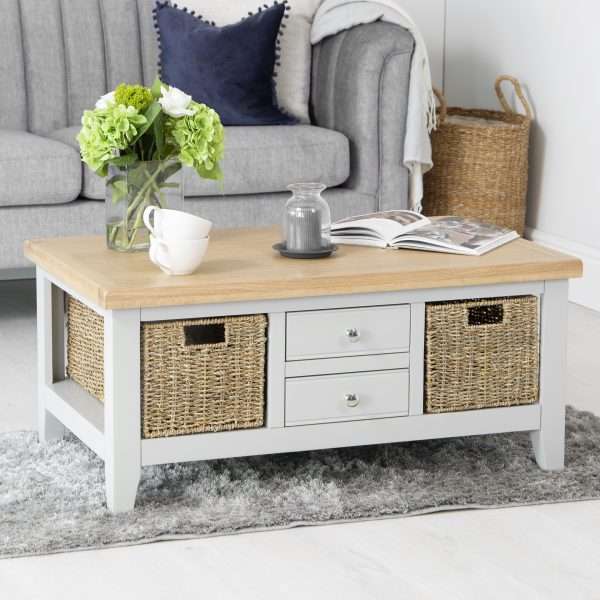 Grey Coffee Table with Storage