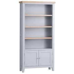 Grey-Large Wide Bookcase