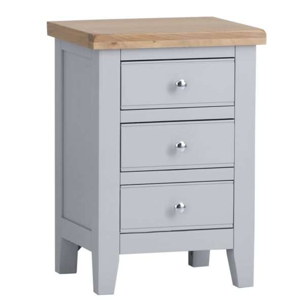 Modern Large Grey Bedside Table - Stylish Nightstand with Storage - Image 2