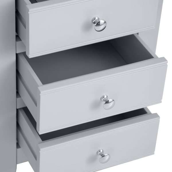 Modern Large Grey Bedside Table - Stylish Nightstand with Storage - Image 4