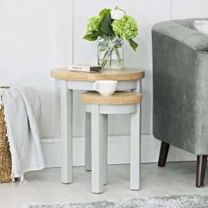 Grey-Round Nest Of 2 Tables