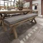 2.0m Bench Cushion Grey Check