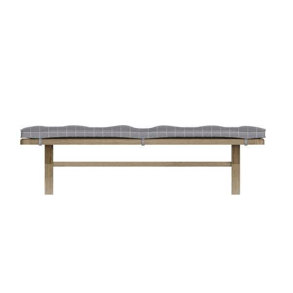 2.0m Bench Cushion Grey Check - Image 6