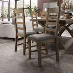 Slatted Chair Fabric Seat in Check Grey