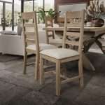 Slatted Chair Fabric Seat in Check Natural
