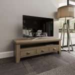 Large Oak Finish TV Stand