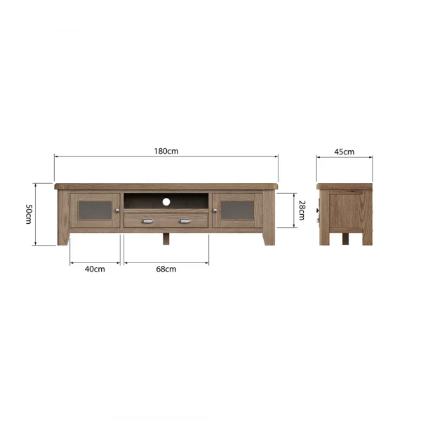 Extra Large Oak Tv Cabinet - Image 11