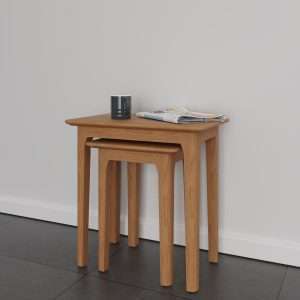 nest of tables light oak