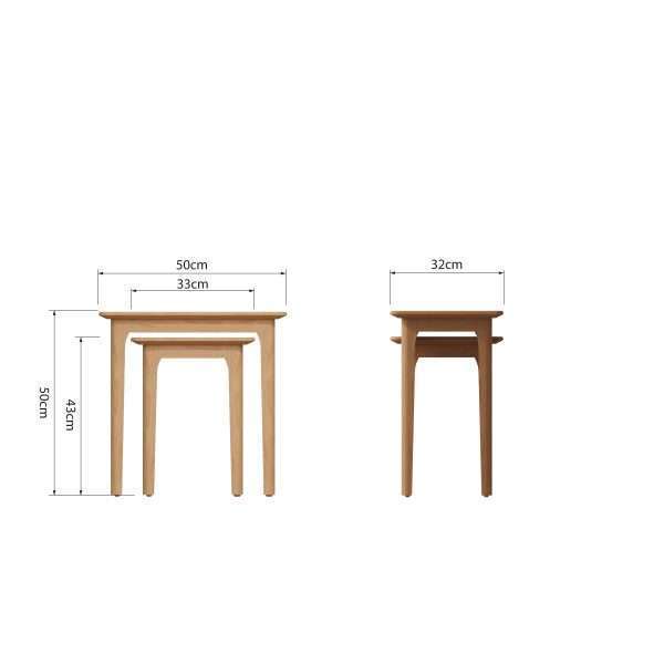 Nest of Tables Light Oak - Set of 2 Stylish and Space-Saving - Image 7